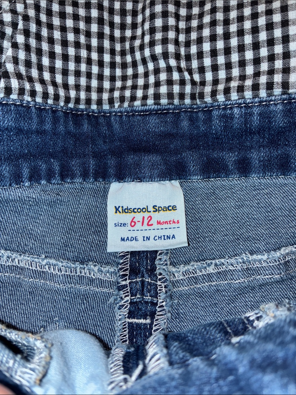 KIDSCOOL SPACE EUC Distressed Denim Overalls in Dark Blue W/Belt Loops Sz 6-12mo - Picture 6 of 9
